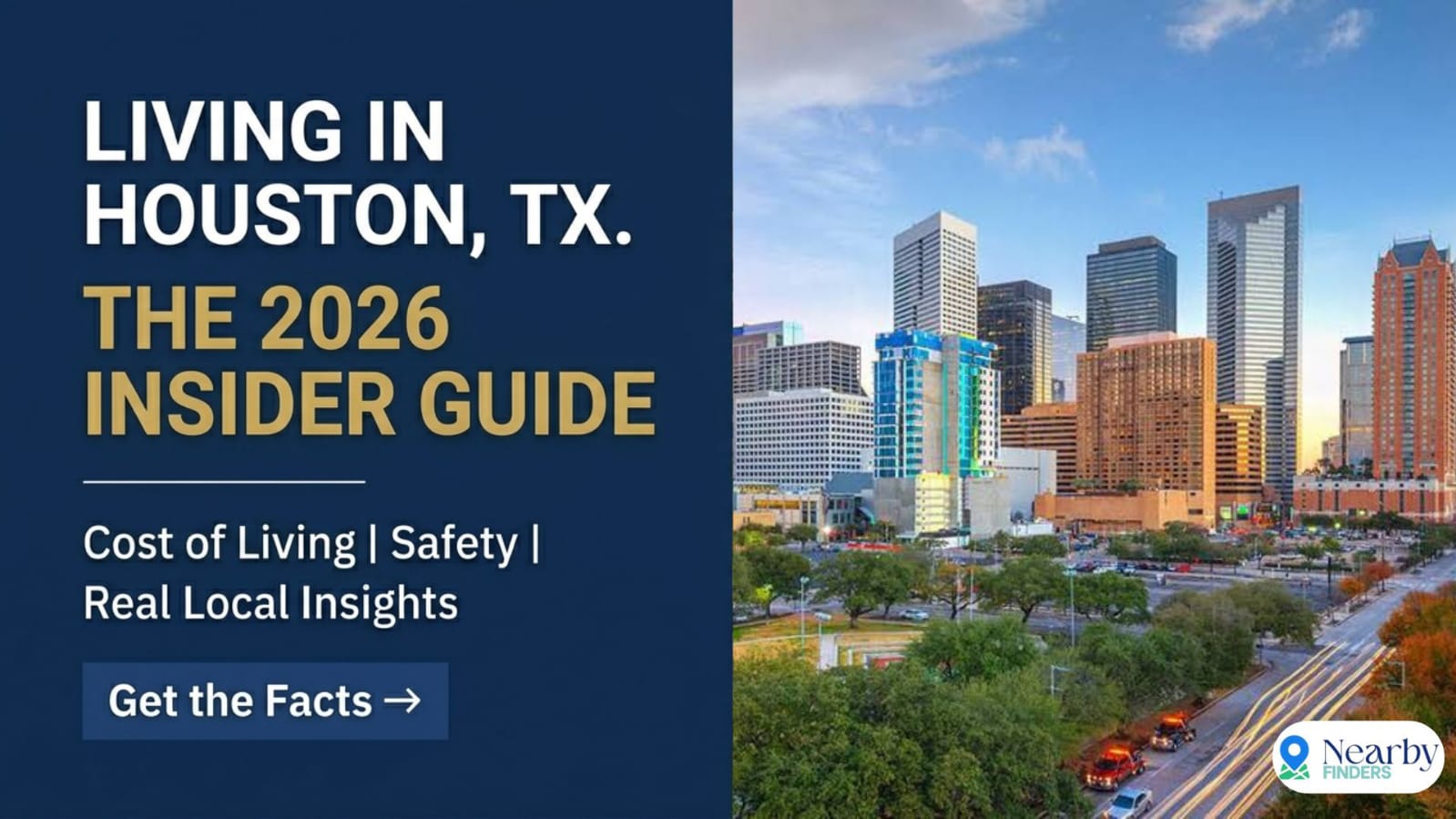 Houston TX skyline viewed from Buffalo Bayou Park in 2026