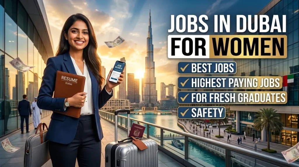 Jobs in Dubai for women 2026 – professional woman exploring career opportunities and employment in Dubai