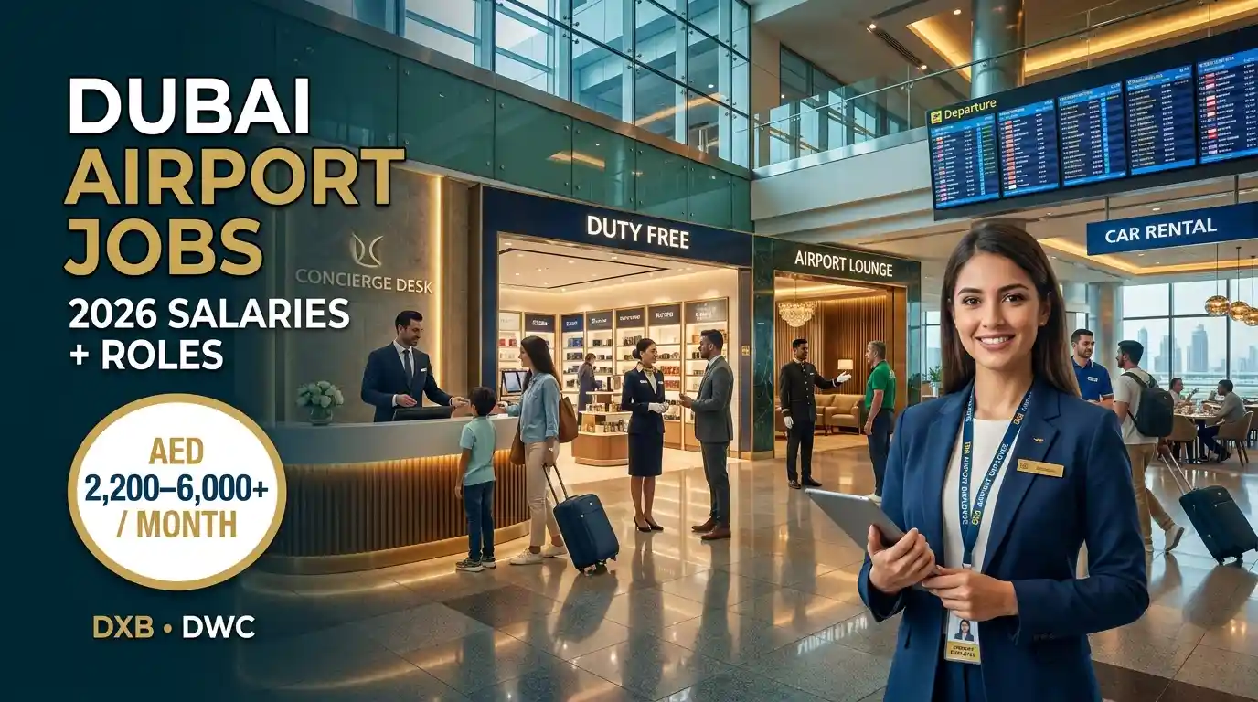 Airport jobs in Dubai 2026 with salaries and non-airline roles at DXB and DWC