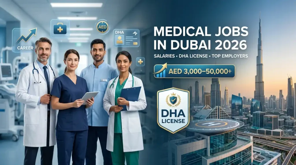 Medical jobs in Dubai 2026 with healthcare professionals, salaries and DHA license