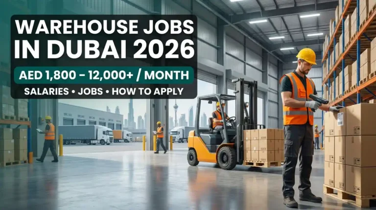 Warehouse jobs in Dubai 2026 with salary range, forklift operator and warehouse worker