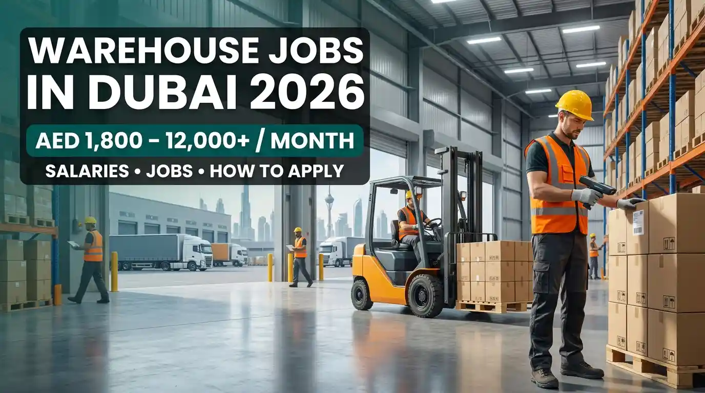 Warehouse jobs in Dubai 2026 with salary range, forklift operator and warehouse worker